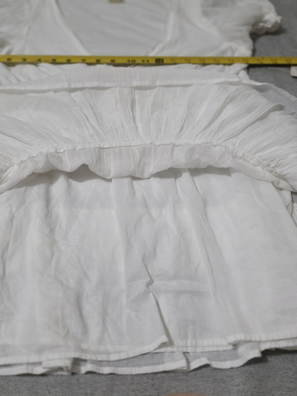 Free People Darcy White Ruffled Mini Dress with Tie Waist - Picture 14 of 15